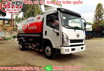 XE BỒN FAW 7m3 CHỞ XĂNG DẦU, CÓ BƠM CẤP LẼ LƯU ĐỘNG