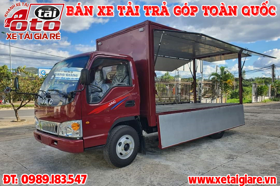 Xe Tải JAC 2T4 Thùng Cánh Dơi,Xe Tải 2T4 Thùng Kín Bán Hàng Lưu Động,JAC 1047/L250,